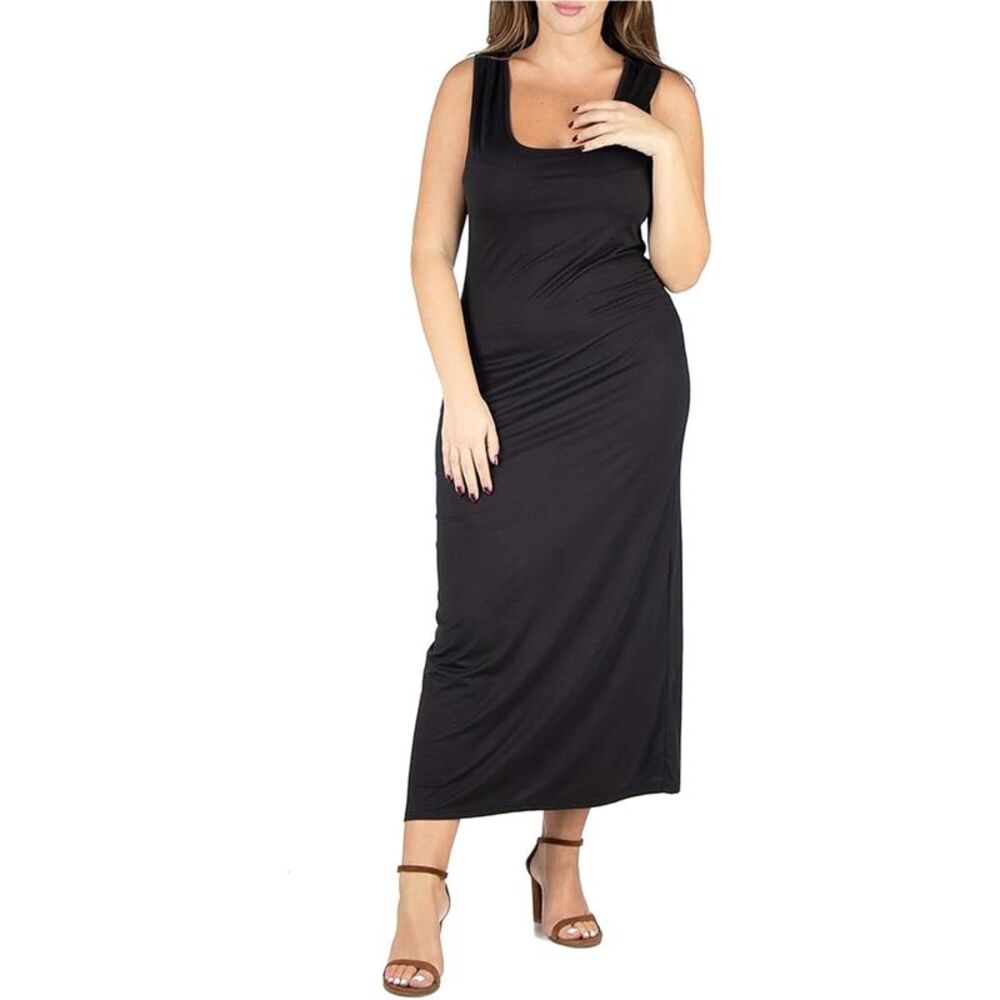 24seven Womens Plus Size Simple Tank Maxi Dress, NWT